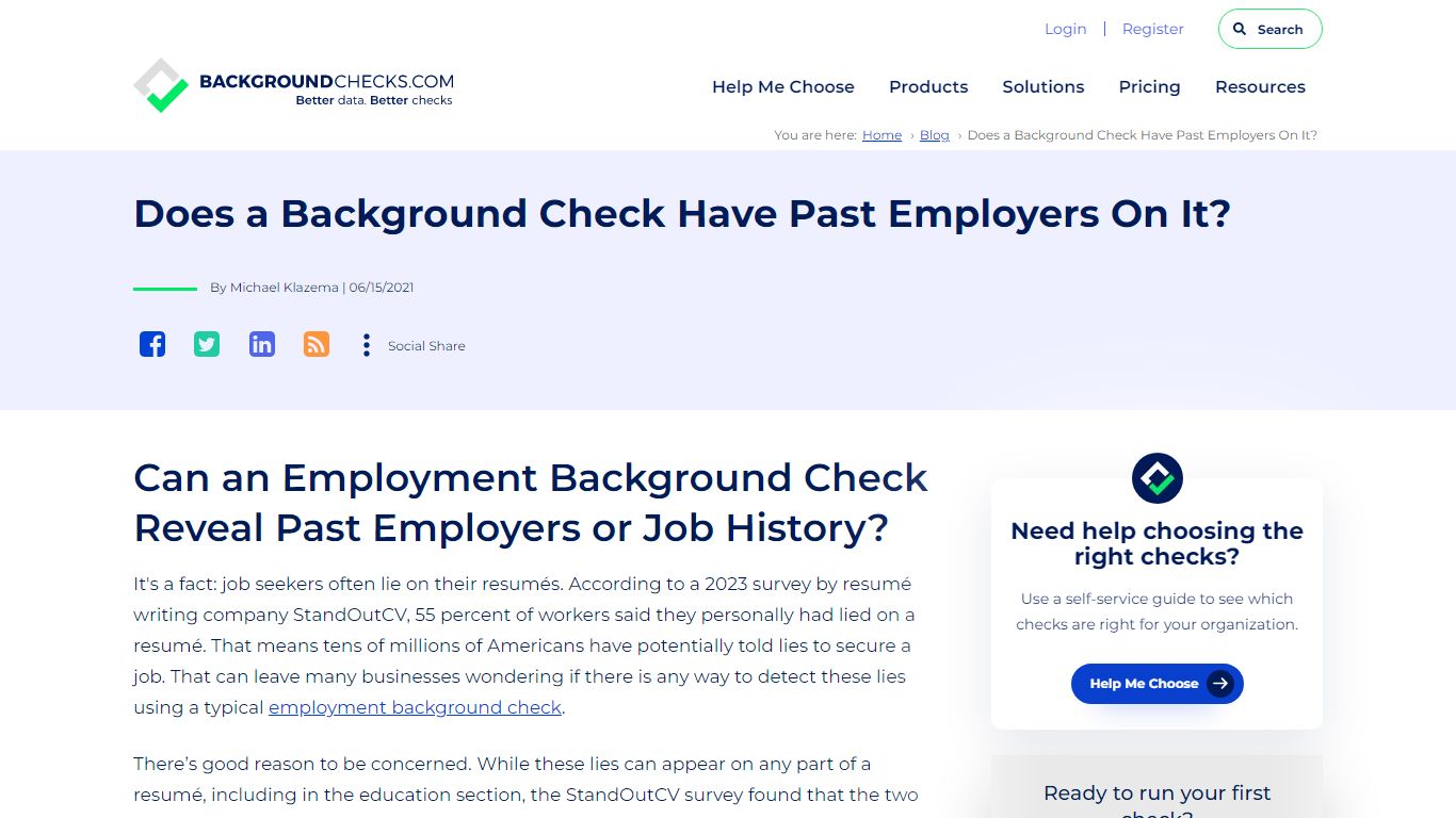 Does a Background Check Have Past Employers On It?