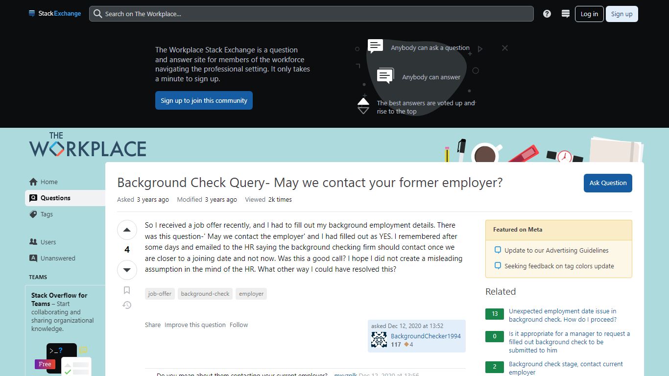 Background Check Query- May we contact your former employer?